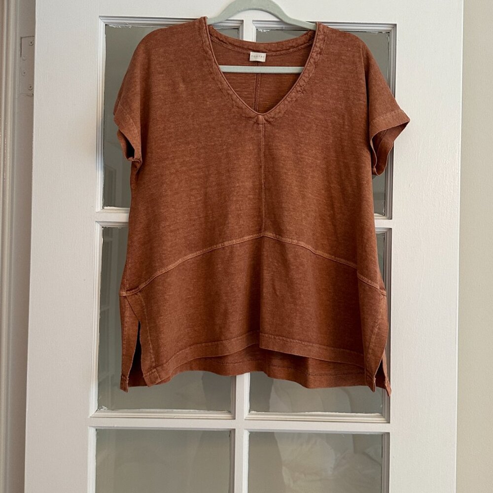 POETRY PANELLED TOP Pigment-dyed hemp & organic cotton Size 4